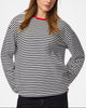 Pieces Sadie LS Top Cloud Dancer/Flame Scarlet NOA26