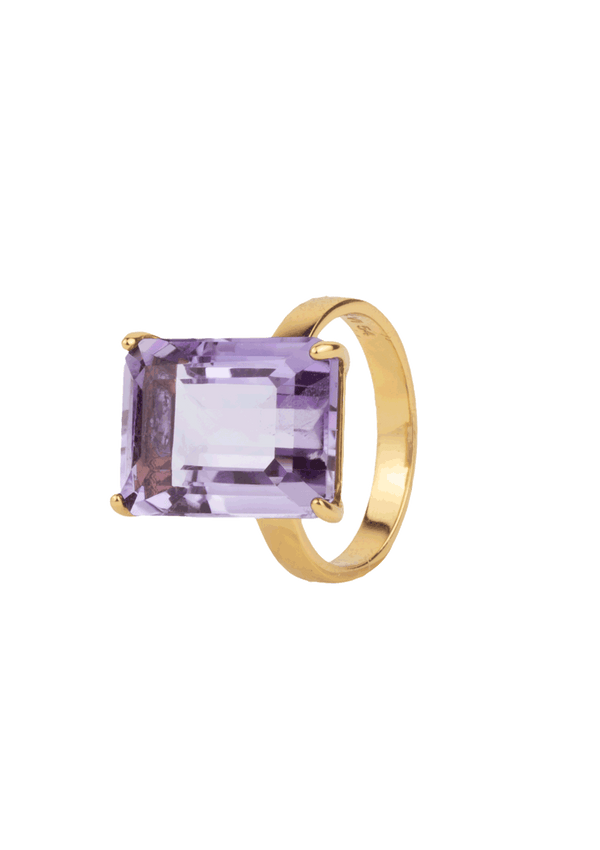 House of Vincent Candy Rock Ring Amethyst Guld