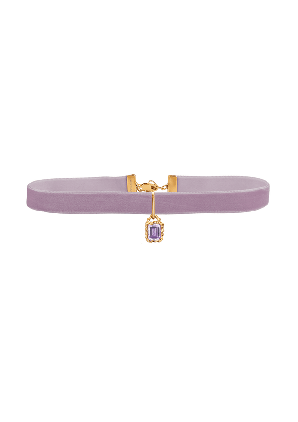 House of Vincent String of Prosperity Choker Pink Amethyst Guld
