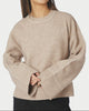 Neo Noir Roeme Knit Stitch Bluse Beige Melange