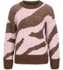 Object Leylo LS Knit Strik Cocoa Brown/Pink Lady