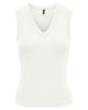 Only Riley S/L V Neck Top Cloud Dancer