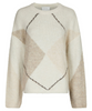 Neo Noir Inga Check Fluff Knit Bluse Creme