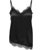 Only Bella Strap Satin Lace Top Black
