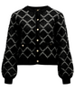 Object Piluna LS Knit Cardigan Black/Cloud Dancer