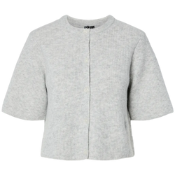 Pieces Silly SS O-Neck Strikcardigan Light Grey Melange