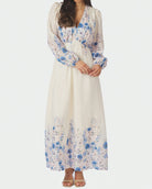 Silfi Flower Print Dress Blue fra Neo Noir, blå festkjole