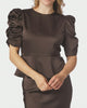 Neo Noir Benua Heavy Sateen Bluse Dark Brown