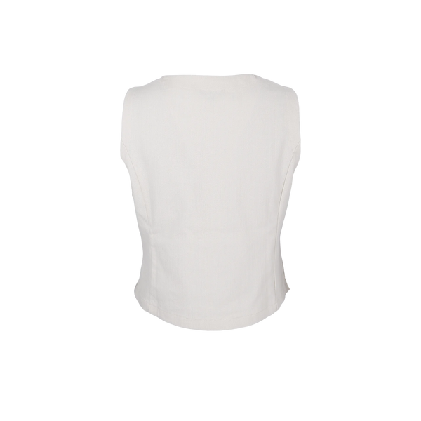 Black Colour Box Denim Vest Off White