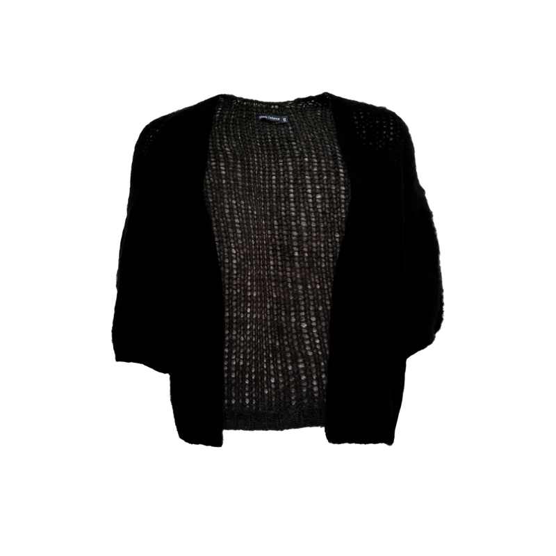 Black Colour Casey Puff Sleeve Cardigan Black