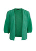 Black Colour Casey Puff Sleeve Cardigan Apple Green