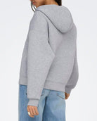 Only Naomi LS Two Way Zip Hoodie Light Grey Melange NO26