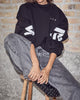 Haute L'Amitié Maxi Split Logo Sweatshirt Black/White (Forudbestilling lev. aug/sep)