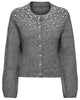 Only Miggie LS O-Neck Pearl Cardigan Medium Grey Melange NO26