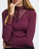 Only Tilde LS Highneck Lace Bluse Fig Noos