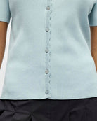 Object Kelly SS V-Neck Cardigan Winter Sky NOS26, blå cardigan