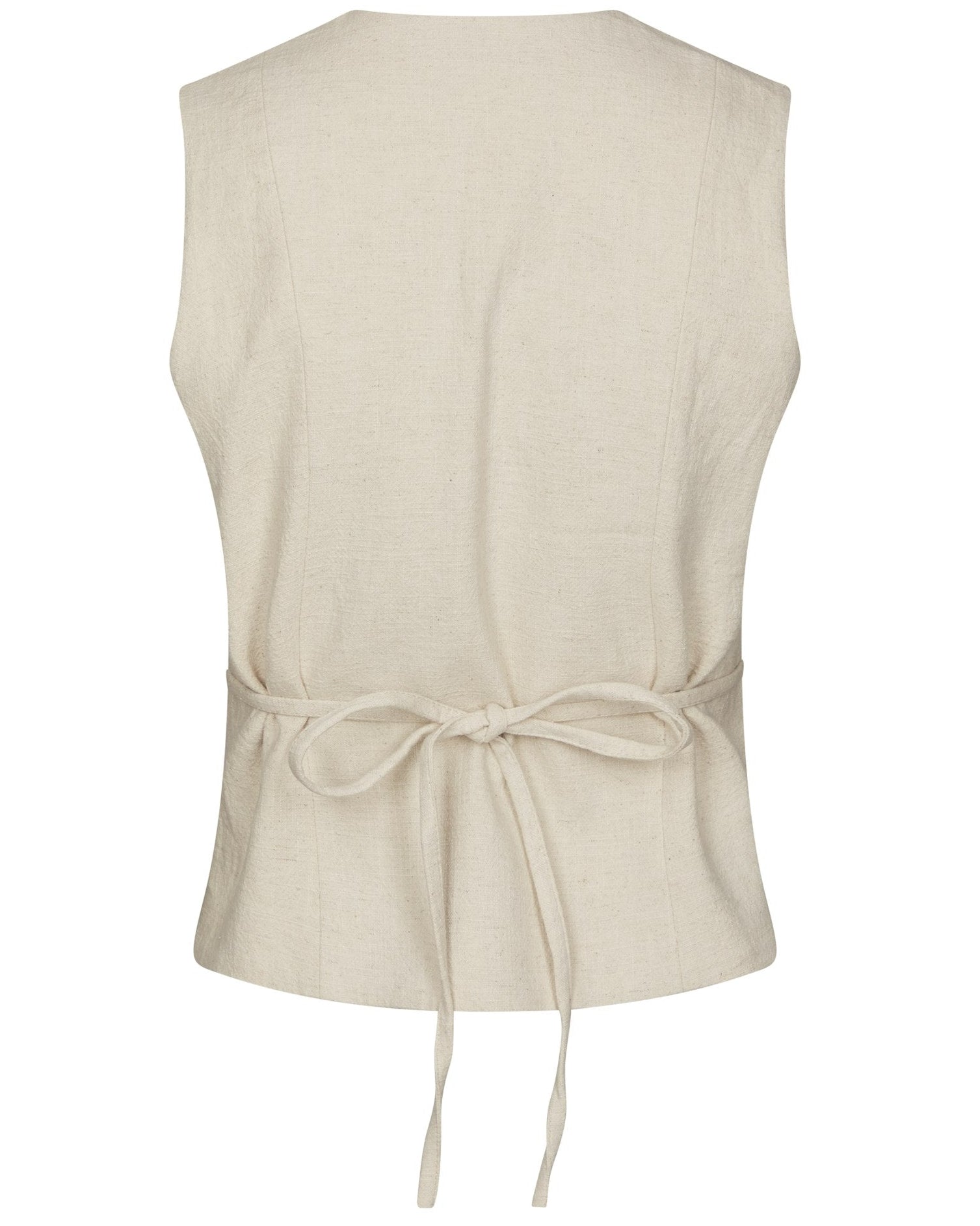 Samara Ramie Vest Natural fra Neo Noir, beige wrap vest