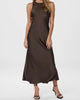 Neo Noir Celinie Heavy Sateen Kjole Dark Brown