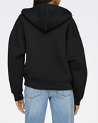 Only Naomi LS Two Way Zip Hoodie Black, sort zip hoodie
