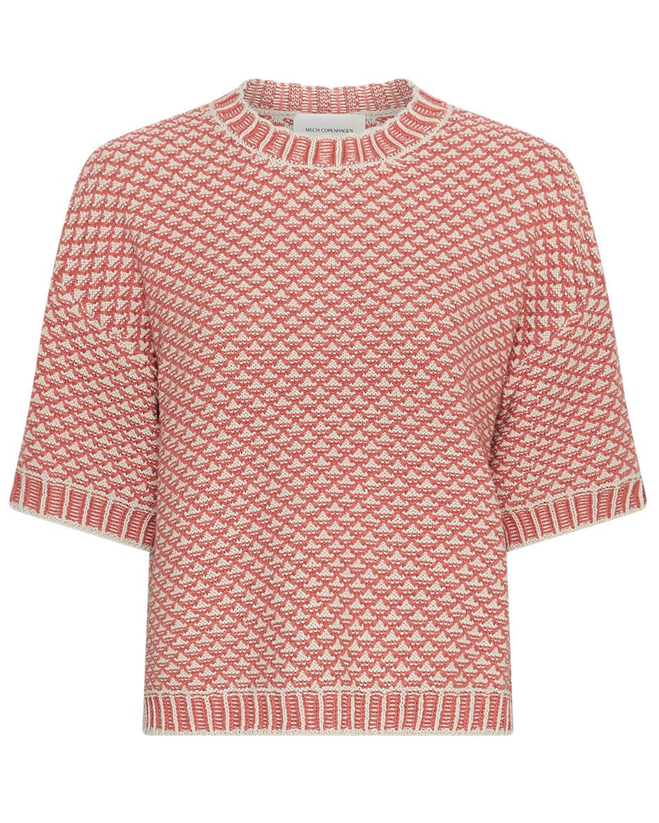 MSCH Copenhagen Catina Pilla 2/4 Strik Oatmeal/F Rose, lyserød strik