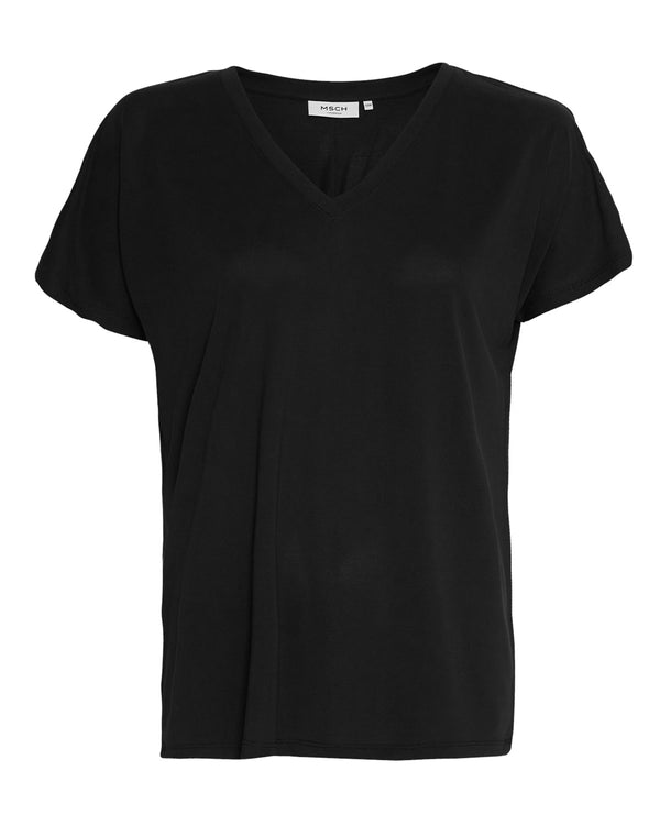 Moss Copenhagen Fenya Modal V-Neck T-shirt Black