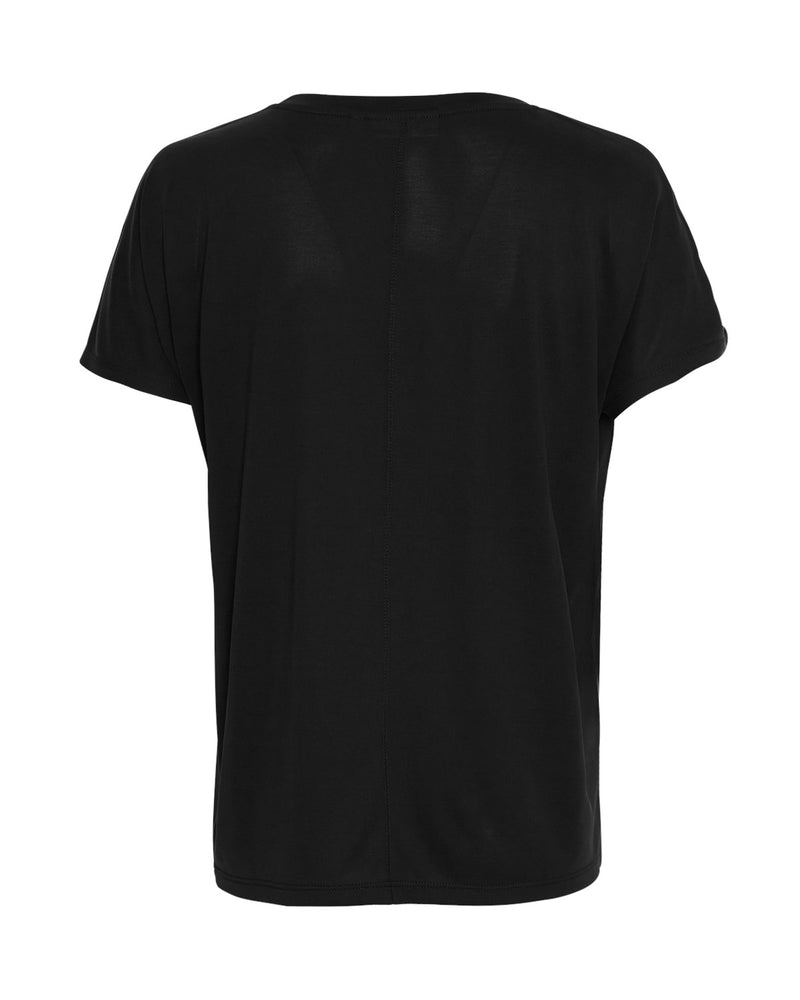 Moss Copenhagen Fenya Modal V-Neck T-shirt Black