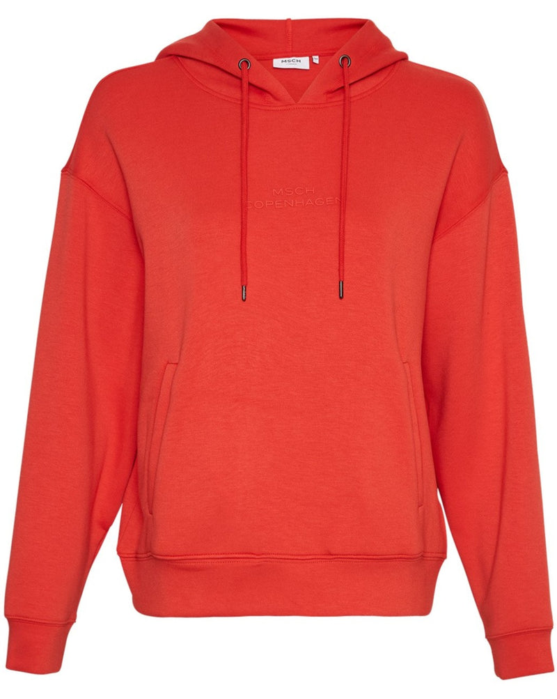 MSCH Copenhagen Ima Q Logo Hood Sweatshirt Aur Red