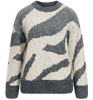 Object Leylo LS Knit Strik Black/White Sand