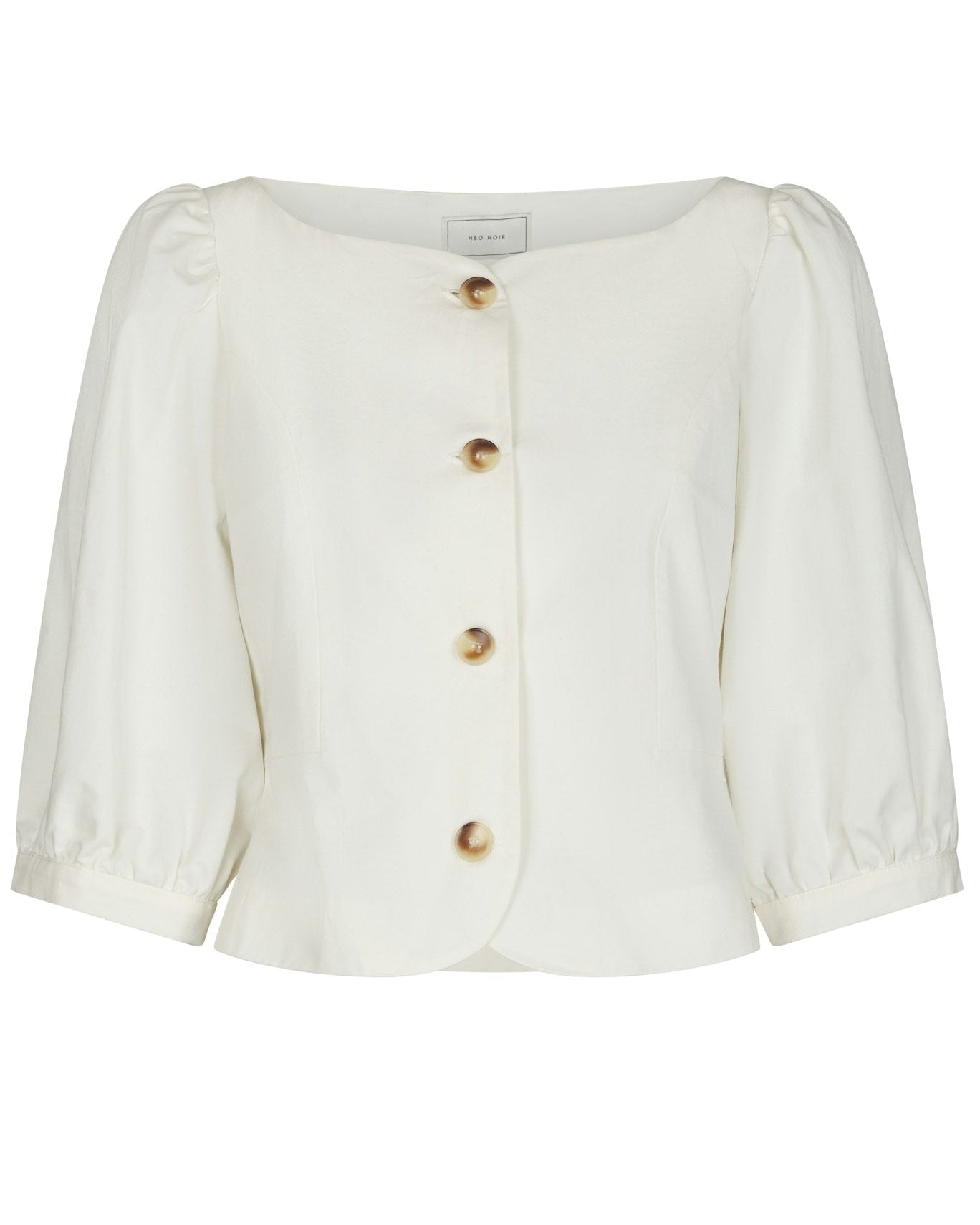 Jeannie Twill Bluse Off White fra Neo Noir, hvid feminin bluse