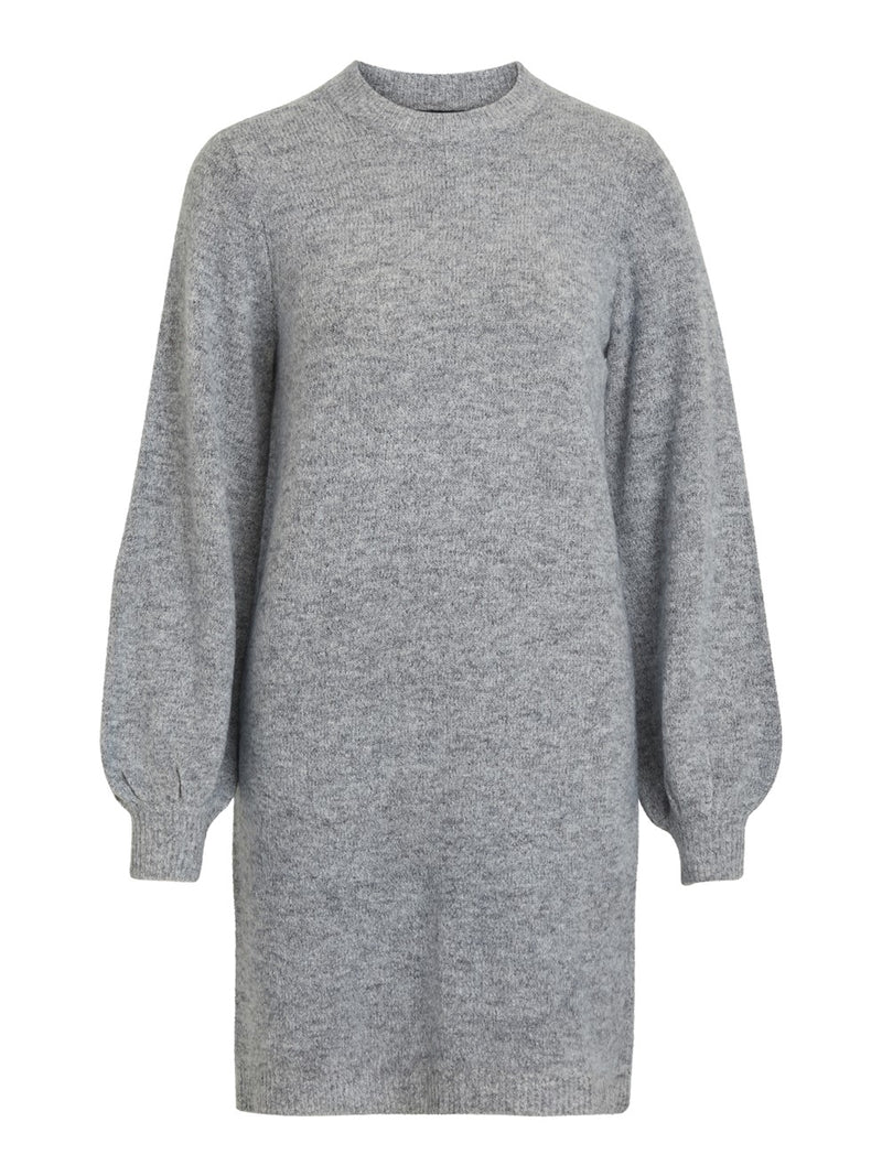 Object Eve Nonsia L/S Strik Kjole Grey Melange