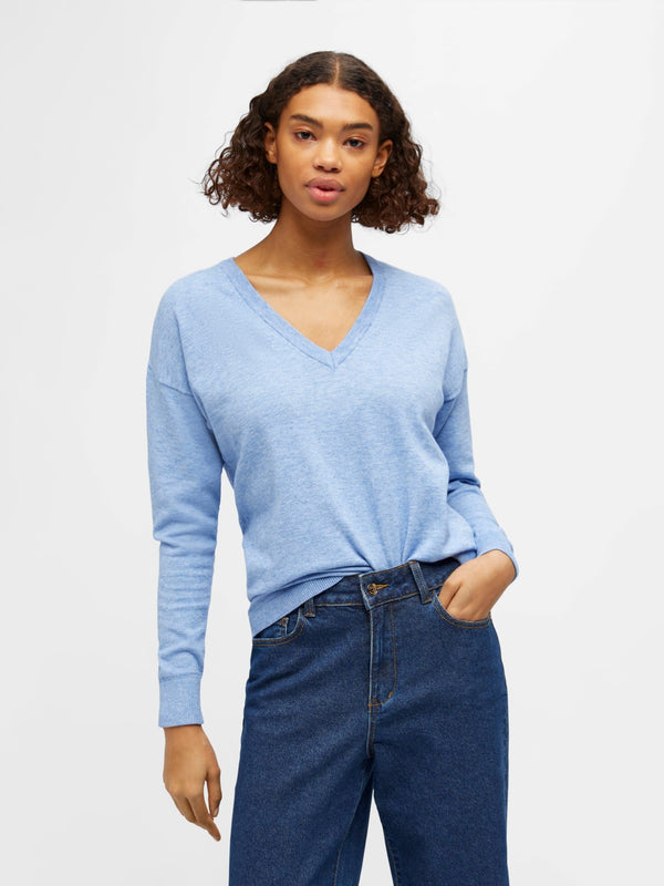 Object Thess V-Neck Knit Pullover Serenity