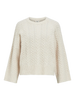 Object Rosa Strik L/S Pullover White Sand Melange