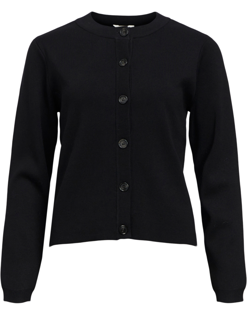 Object Ester LS Knit Cardigan Black