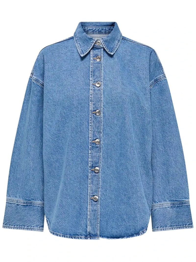 Only Sophie LS Oversized Denimskjorte Medium Blue Denim