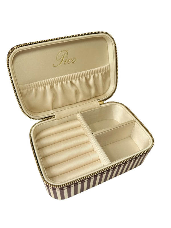 Pico Large Jewelry Box Brown Stripe