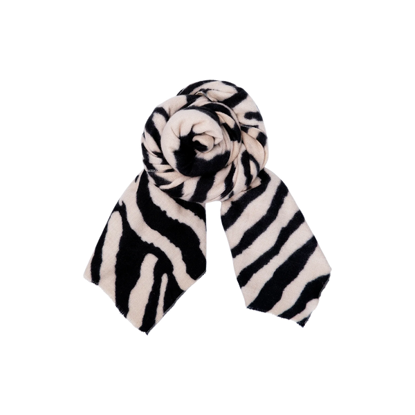 Black Colour Zebra Soft Winter Tørklæde Natural