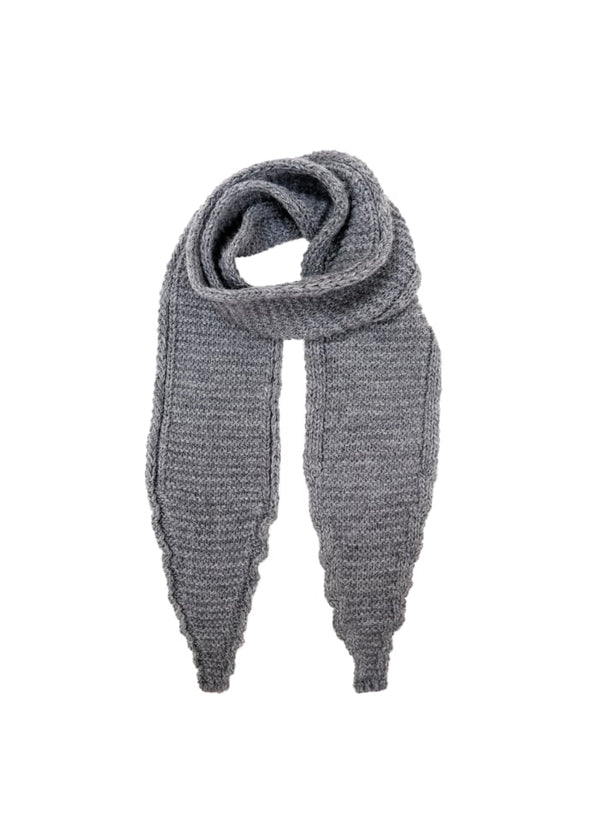 Black Colour Sally Knitted Mini Scarf Grey