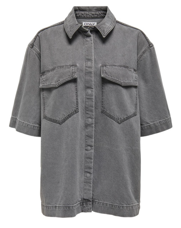 Only Sophie Oversize SS Skjorte Medium Grey Denim