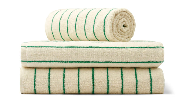 Bongusta Naram Bade Håndklæde Pure white & Grass