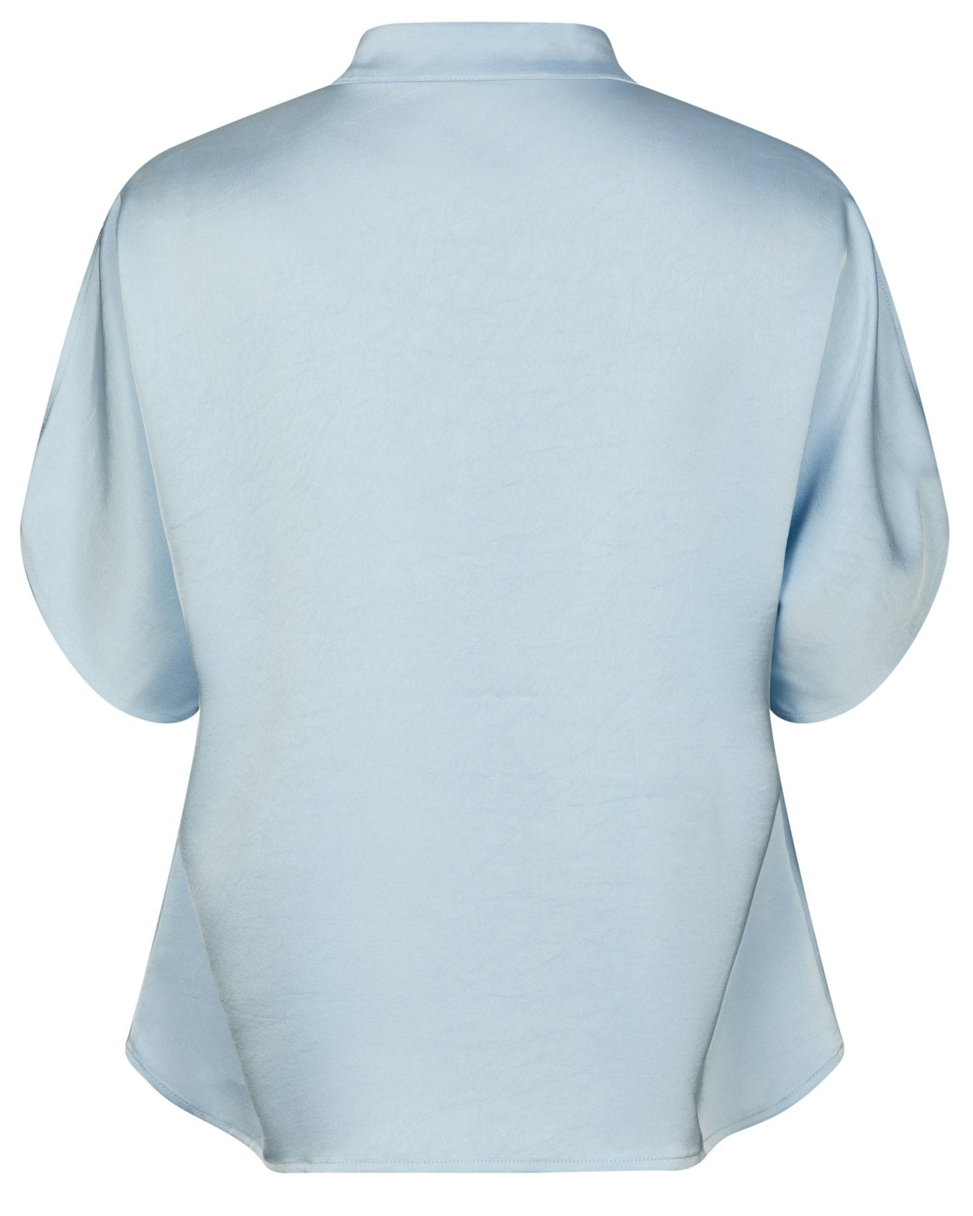 Anelle Heavy Sateen Bluse Light Blue fra Neo Noir, blå satinbluse