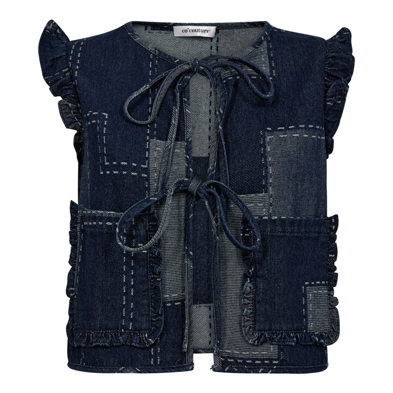 Co'Couture Stitchy Denim Vest Denim Blue