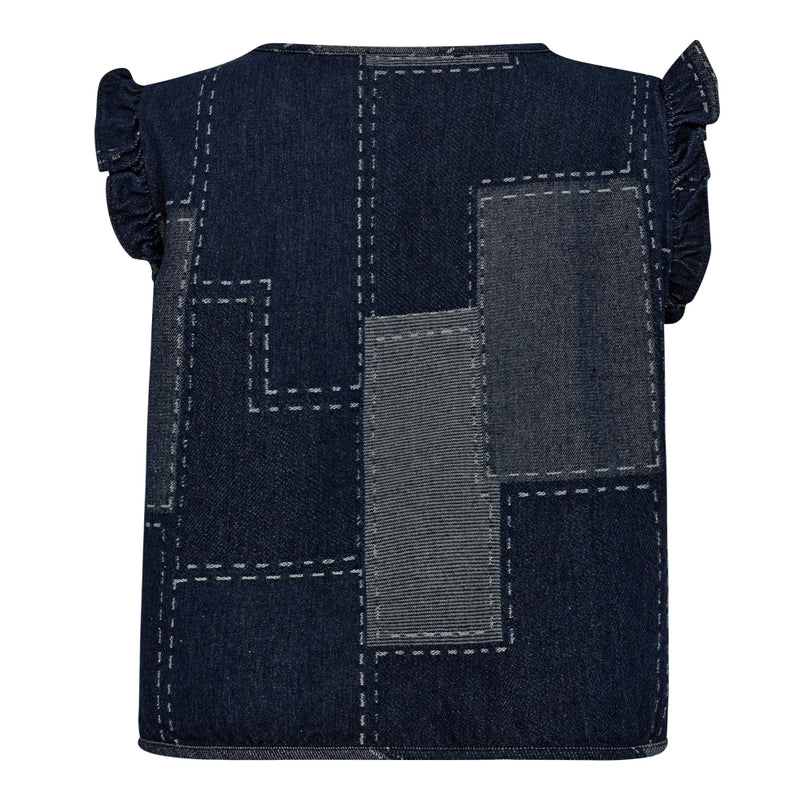 Co'Couture Stitchy Denim Vest Denim Blue