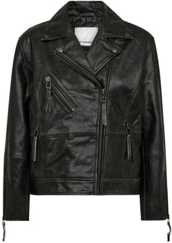 Co'Couture Floyd Crop Leather Jakke Black