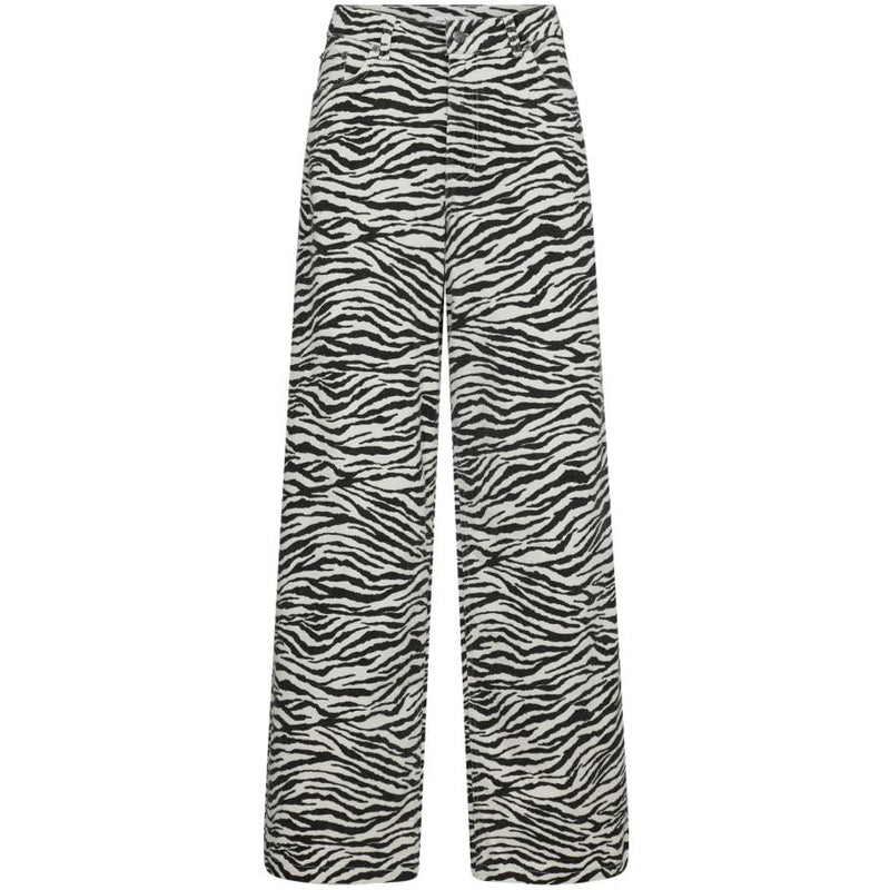 Co'Couture Zion Zebra Wide Bukser Off White/Black