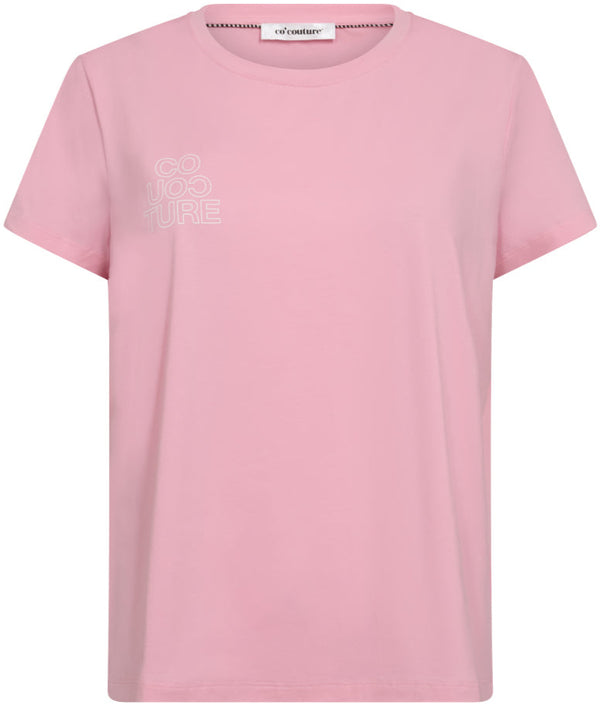 Co'Couture Siara Outline T-shirt Candyfloss/White