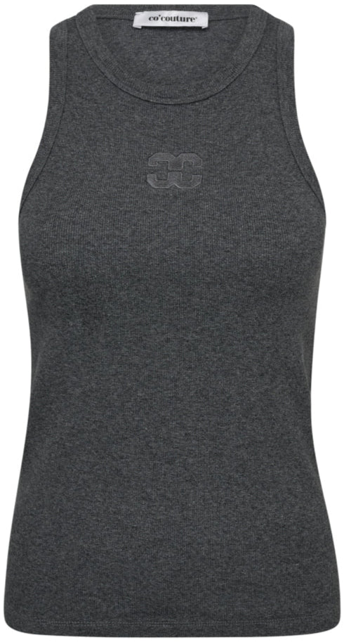 Co'Couture Sahara Embroidery Tank Top Dark Grey