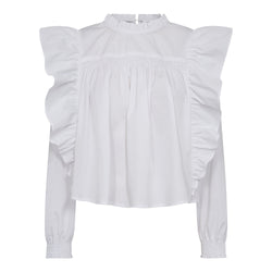 Co'Couture Cotton Crisp Frill Bluse White