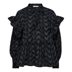 Co'Couture Alana V-Frill Bluse Black