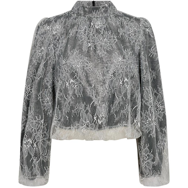 Co'Couture Simili Lace Ballon Bluse Bone