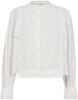 Co'Couture Kimmie Lace Mix Skjorte Off White